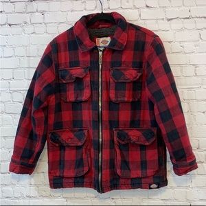 Dickie’s VTG Flannel Fleece Lined Buffalo Plaid Full Zip Flannel Jacket